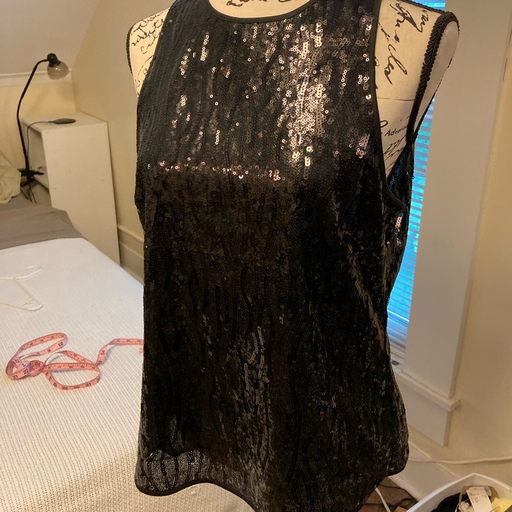 Beautiful black sequin racer back tank